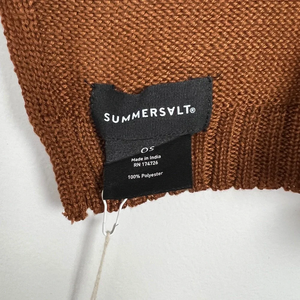 Summersalt 2 Tone Scarf Black Rust‎ Orange Knit One Size